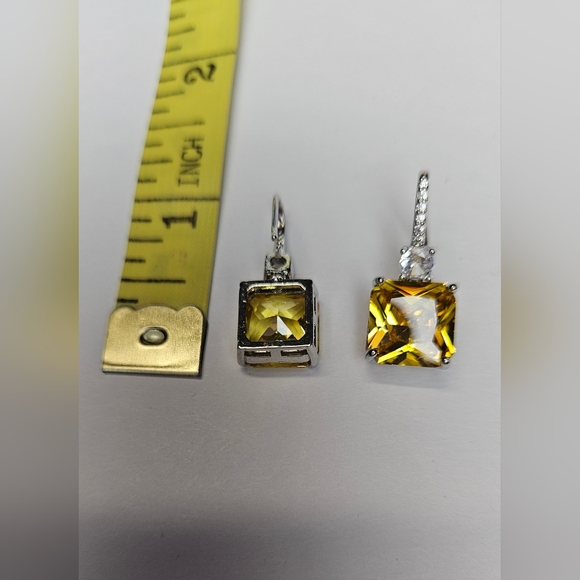 Elegant Dangle Earrings-Citrine and Silver (NWOT) - Picture 7 of 11